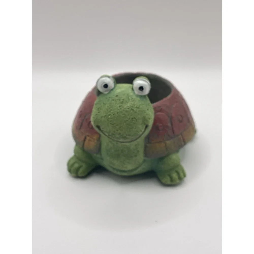 Modern Resin Turtle Planter with Drainage Hole -‎ Perfect Gift for Plant Lovers